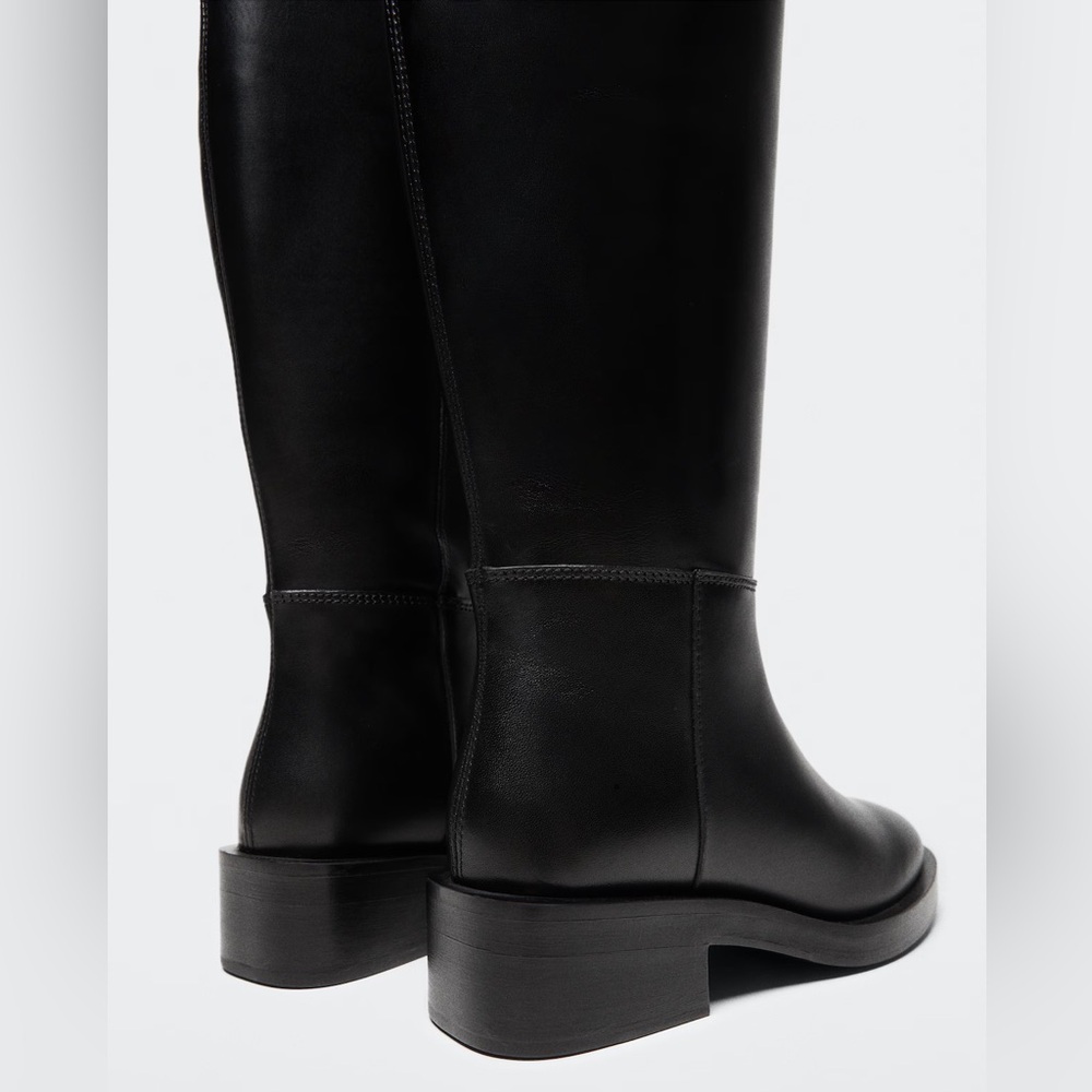 Mango Leather Riding Boot Size 41 - Picture 7 of 9